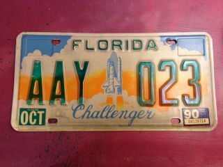 1990 Florida Challenger License Plate Aay - 023 Very