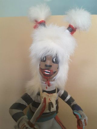 Vintage Koshari Clown Kachina Watermelon Doll.  Signed By Long 3