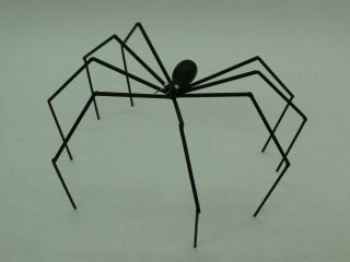 5 1/4 " High Wire And Wood Black Spider