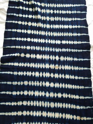 Authentic African Handwoven Indigo Mud Cloth From Mali Size 64 " X 37.  5 "
