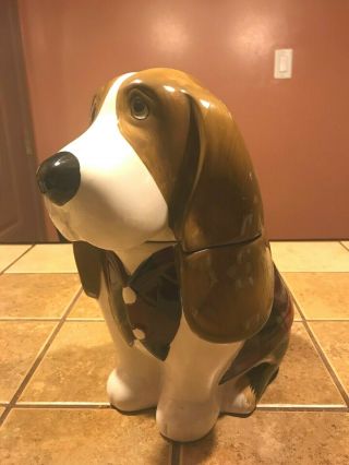 Pioneer Women Cookie Jar “charlie " Basset Hound Dog Flannel Hunting Vest Rare
