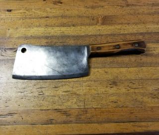 Antique Meat Cleaver • Vintage Cooking Butcher Knife Cutting Kitchen Tools ☆usa