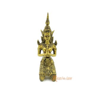 Thai Gold Dust Thep Phanom Deva Kneel Gods Female Angel Statue Angels Figurine