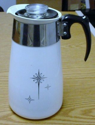 Corning Ware 8 Cup Coffee Pot Stove Top.  Vg Rare