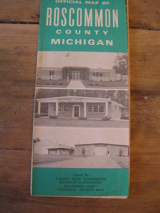 Vintage 1967 Map Of Roscommon County Michigan By County Board Of Supervisors