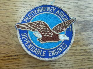 Vintage Pratt & Whitney Dependable Engines Material Patch Blue & Brown 80mm