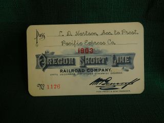 1903 Oregon Short Line Railroad Company Frank Pass
