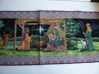 First Christmas Nativity Tapestry Table Runner 72 " X 13 " Buy It Now