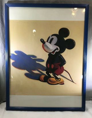 Framed Mickey Mouse W/his Shadow Print Is 18 " X 17.  5 " And Frame Is 25 " X19 " 1984