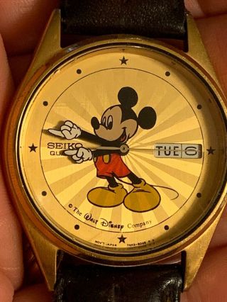 Vintage Seiko Quartz The Walt Disney Watch Mickey Mouse Needs Battery