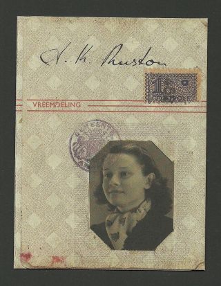 Audrey Hepburn Picture Passport Wartime Identification Card