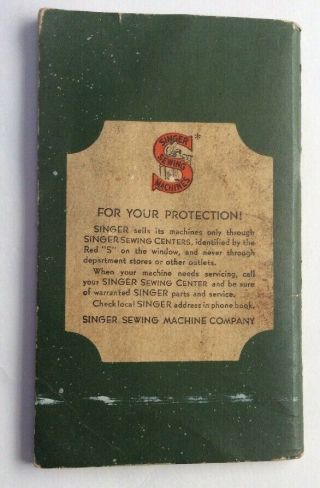 Old Vintage 1947 Singer Sewing Machine Instruction Booklet Model 66 - 18 2
