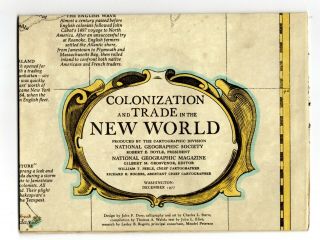 Colonization & Trade In The World 1977 National Geographic Map Wall Poster