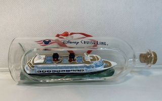 Disney Cruise Line Dcl Ship In Bottle Glass Christmas Ornament Fantasy Dream
