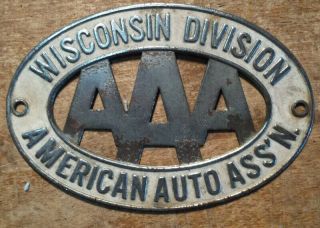 Vintage Aaa Wisconsin Division License Plate Topper American Auto Association
