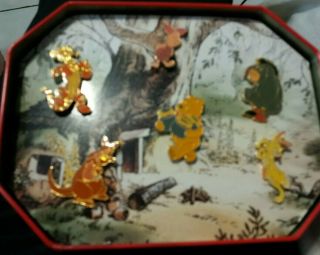 Disney Tin Winnie The Pooh Commemorative Pin Set Of 6
