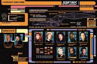 Star Trek: The Next Generation 10 Cast Members In A Schematic 24 X 36 Poster