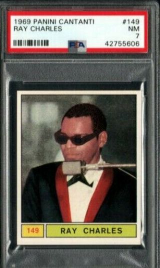 1969 Ray Charles Psa 7 Panini Cantanti 149 Pop 1 Only One Higher