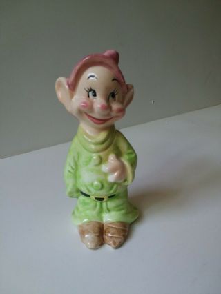 Snow White And The Seven Dwarfs Ceramic Figurines By Walt Disney/Enesco 1960 ' s 7