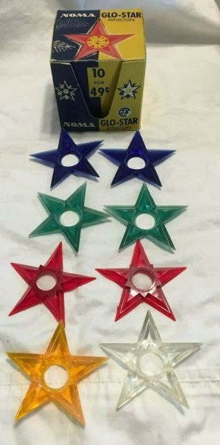 Noma Glo - Star Plastic Vintage Christmas Tree Light Reflectors 8