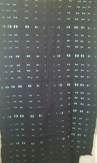 Authentic African Handwoven Indigo Mud Cloth From Mali Size 62 " X 39 "
