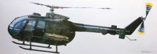 West German Army 16th Regiment Bolkow 105 Helicopter Large Print