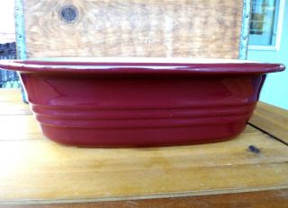 Pampered Chef Traditions Cranberry Stoneware Baker/roaster 1321 - Bottom Only