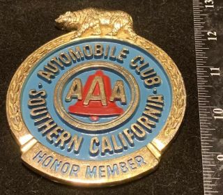Southern California Aaa Auto Club Plate Topper Honor Member Painted Enamel