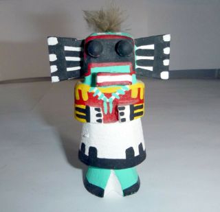 Hopi Warrior Kachina Signed L.  Pooley Native American Indian Wood Doll