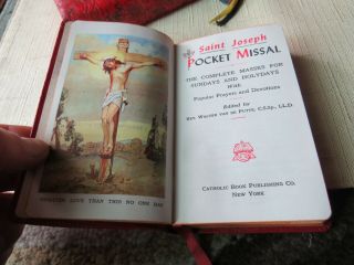 6 - Sunday Missal Vintage Leather Bound Missal Book 1950 ' s Daily Missal Pocket 4