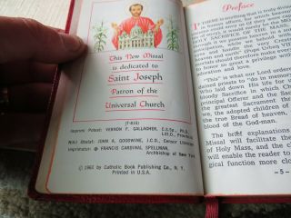 6 - Sunday Missal Vintage Leather Bound Missal Book 1950 ' s Daily Missal Pocket 5