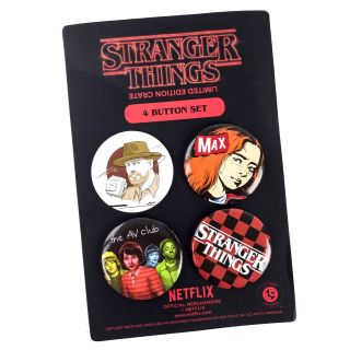 Stranger Things 80’s Concert Button Set – Loot Crate Exclusive