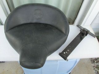 Harley - Davidson Vintage Leather Solo Seat With Steel Bracket Embossed Hd Decal