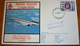 1977 Bac Pre - Production Concorde 101 G - Axdn Flown Cover - Last Flight Of 101