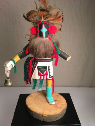 Vtg Chasms Star Kachina Doll Dance Signed Frank 8 " Wood Feathers Leather Tribal