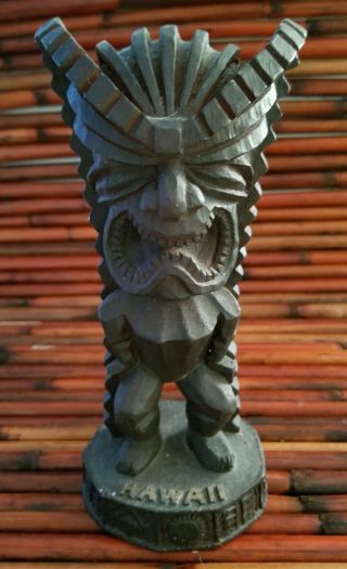 7 " God Of Money Ancient Hawaii Tiki Statue Hawaii Poly - Resin Figure By Kc
