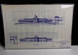 1923 Vintage Fredericksburg Rail Road Station Improvements Elevated Blue Print