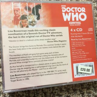 DOCTOR WHO: SURVIVAL - CD Audiobook Novelisation & Audio Book - 7th Dr 3