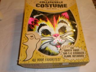 Vintage Halloween Collegeville Boxed Kitten Costume,  Mask D - 21 Tiny Tot