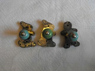 3 Vintage A & J Miniature Wood Knob Handle Cookie Cutters Rabbits Gingerbread