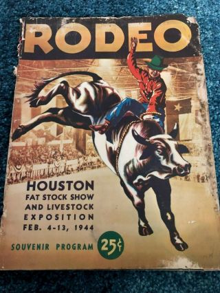 Houston Fat Stock Show Program 1944 Livestock Texas Vintage