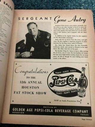 HOUSTON Fat Stock Show Program 1944 Livestock TEXAS Vintage 2