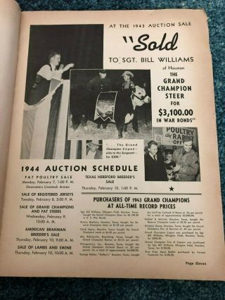 HOUSTON Fat Stock Show Program 1944 Livestock TEXAS Vintage 3