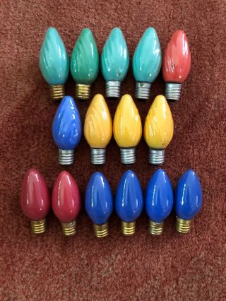 Vintage Christmas Lights Ge W Swirl C - 9 C9 15 Bulbs Usa 9 Are Swirl