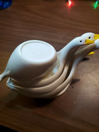 Vintage Mid Century Modern Swans Duck Goose Nesting Measuring Cups 1/4 - 1cup 2