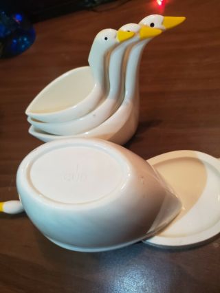 Vintage Mid Century Modern Swans Duck Goose Nesting Measuring Cups 1/4 - 1cup 5