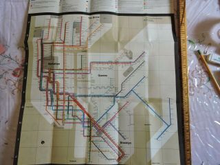 Rare 1972 Massimo Vignelli York City Nyc Subway Map Tdbr