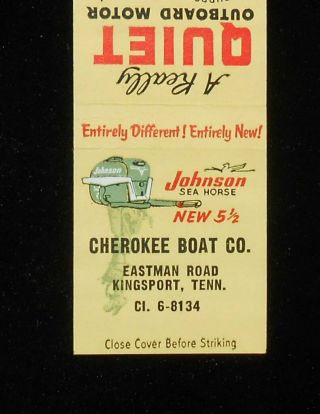 1950s Johnson Sea Horse Outboard Motors Cherokee Boat Co.  Kingsport Tn Sullivan