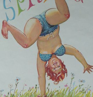 1978 - Hilda Duane Bryers In Spring Doing A Cartwheel Illustration 8x11 Pin - Up
