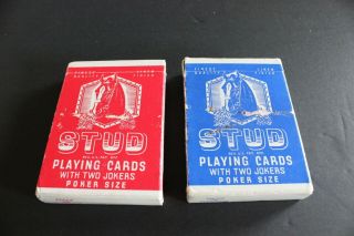 Stud Brand Red & Blue Playing Cards 52 Plus 2 Jokers.  Walgreen 